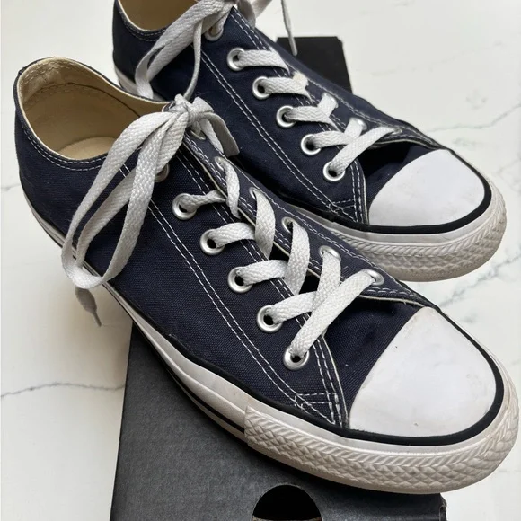 Classic Navy Converse Canvas Sneakers - Picture 1 of 5